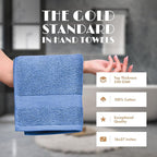 White Classic Light Blue Hand Towels - Image 2
