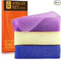 UJFQBH 3 Pieces African Bath Sponge African Net Long Net Bath Sponge by BuyNow