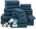 100% Mercerized Cotton Bathroom Towel Sets of 24 by CasaPlatino