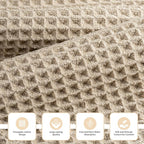 MICROFI Microfiber Waffle Bath Towels, 3 Pieces, Fast Drying, Lint Free - Image 2