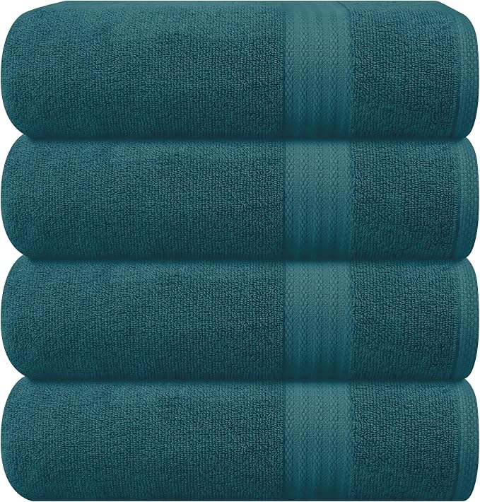 GLAMBURG Premium Cotton 4 Pack Bath Towel Set by GLAMBURG