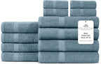 100% Cotton Bath Towel Set of 12-4 Bath Towels, 4 Hand Towels, 4 Wash Cloths by VillaCelestia