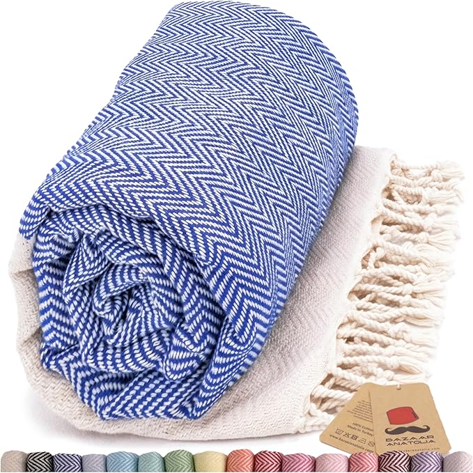 Bazaar Anatolia Turkish Beach Towel 100% Cotton Bath Towels 71x39 Quick Dry by BazaarAnatolia