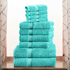 SUPERIOR Egyptian Cotton Pile 10 Piece Towel Set, Includes 2 Bath, 4 Hand by SUPERIOR