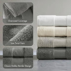 Madison Park Turkish Bath Towel Set 100% Cotton Bath Towel 600GSM Oversized - Image 4
