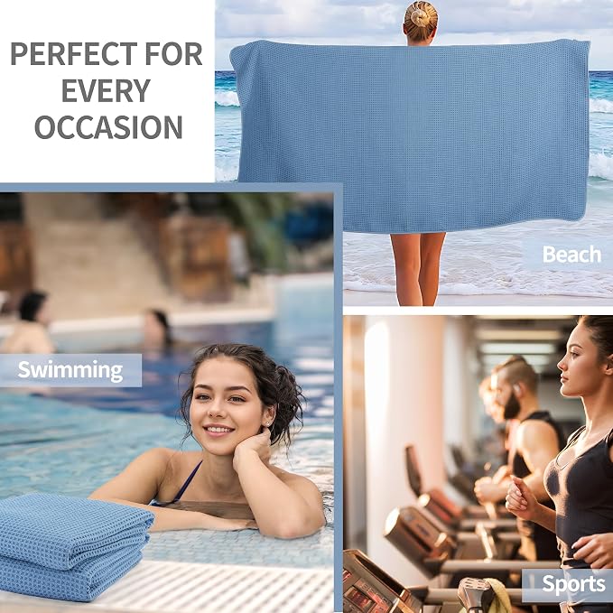 MICROFI New Microfiber Waffle Bath Towels, 2 Pieces, Fast Drying, Lint Free 430 - Image 7
