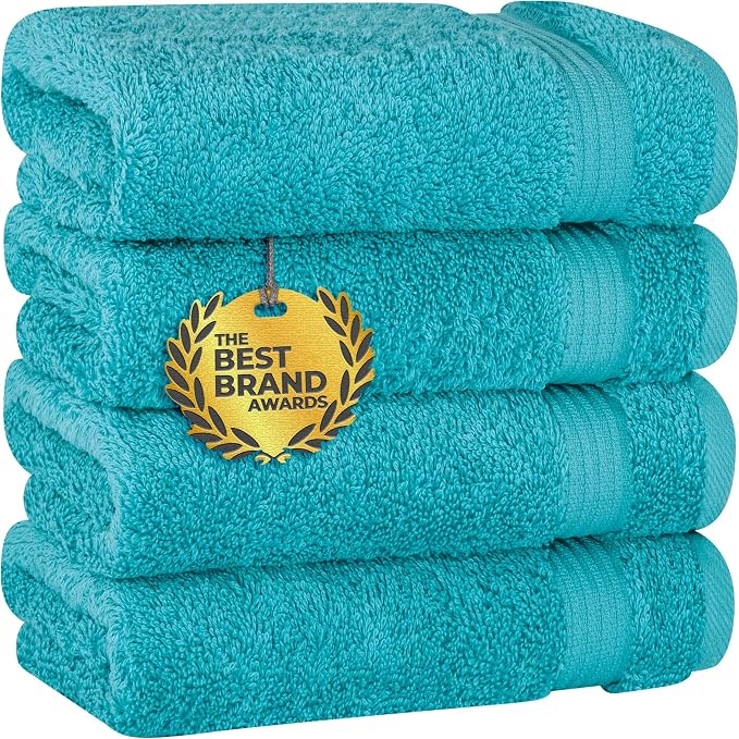 Cotton Paradise Hand Towels for Bathroom, 100% Cotton Turkish 4 Piece Hand by UNITEDHOMETEXTILE
