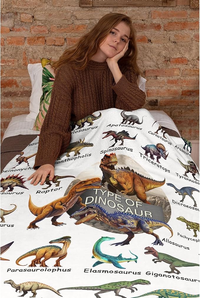 Dinosaur Blanket Flannel Fleece Blanket Throw Couch Microfiber Soft Cozy - Image 6