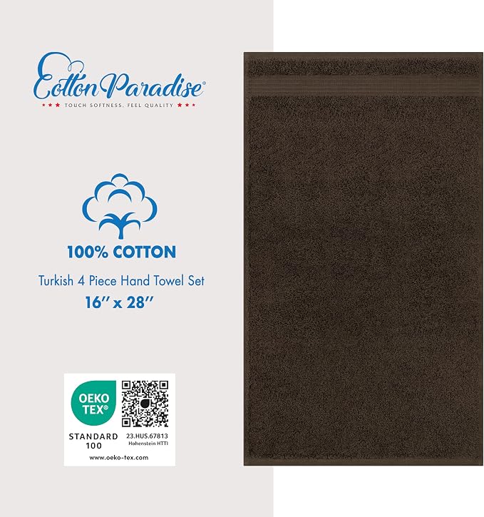 Cotton Paradise Hand Towels for Bathroom, 100% Cotton Turkish 4 Piece Hand - Image 4
