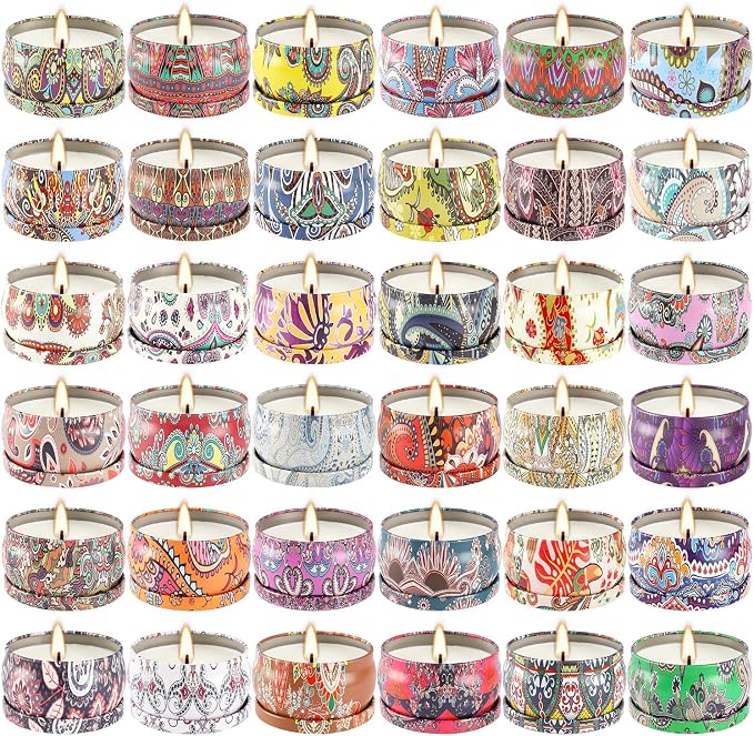 YOROXRG Scented Candles 36 Pack Soy Wax Travel Tin Jar Candles - Image 8
