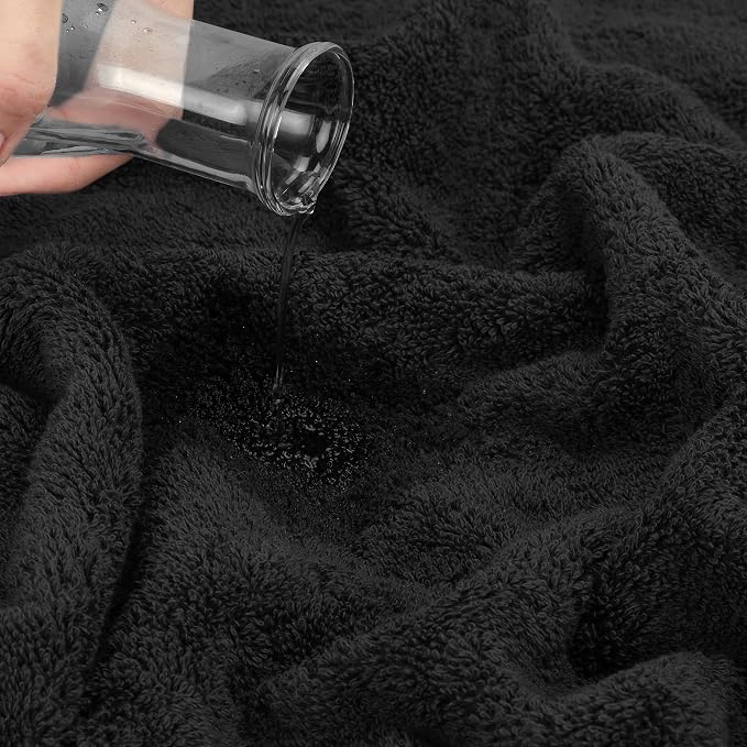 Cotton Paradise Black 6 Piece Towel Set, 100% Cotton Turkish Towels - Image 6