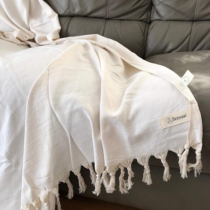 Bersuse 100% Cotton Milas XL Throw Blanket - Image 7