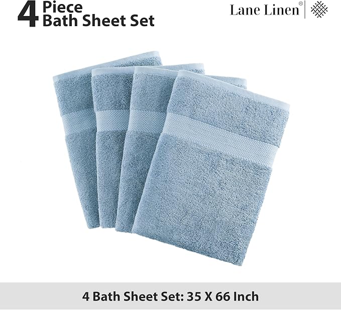 LANE LINEN 100% Ring Spun Cotton Bath Sheets - Image 5