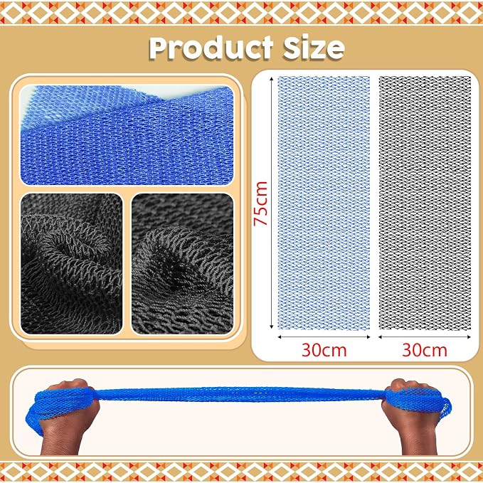 2 Pieces African Net Sponge Authentic Shower loofah exfoliating Body Scrubber - Image 2