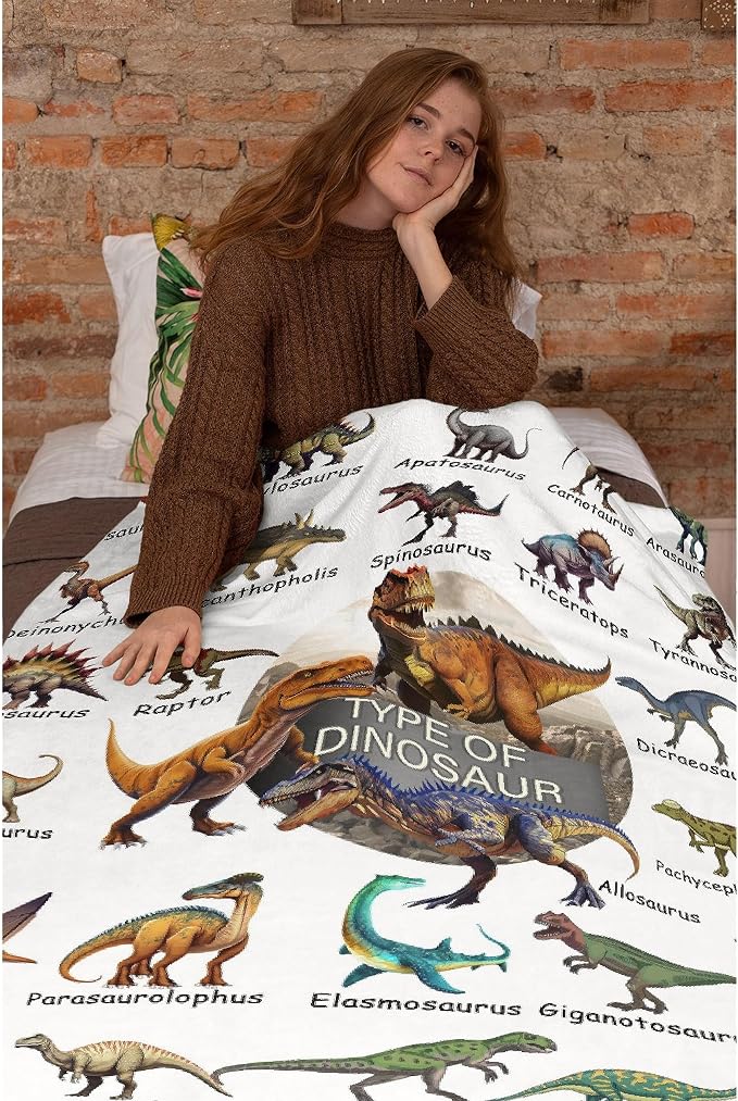 Dinosaur Flannel Fleece Blanket Throw Couch Microfiber Soft Cozy Lightweight - Image 6