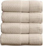 NY Loft 100% Cotton Bath Towel 4 Pack | Super Soft & Absorbent Quick-Dry Bath by NYLoft