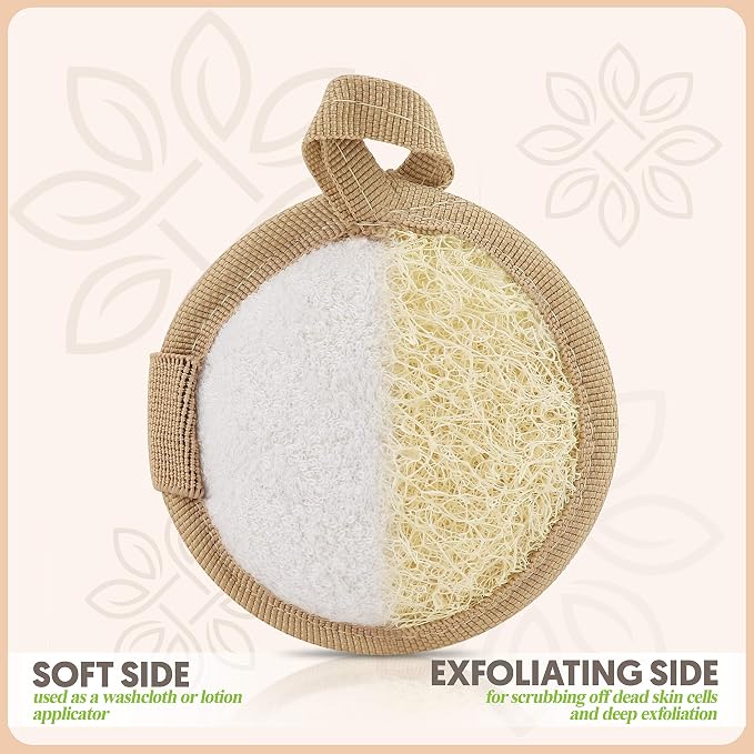 Almooni Natural Loofah Exfoliating Facial Scrubber, Made - Image 4