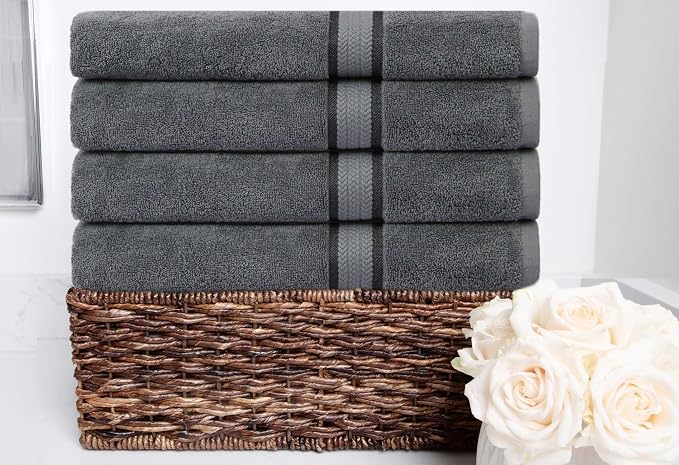 COTTON CRAFT - 4 Pack -Ultra Soft Oversized Extra Large Bath Towels 30x54 - Image 4