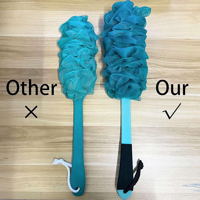 2 Pack Back Scrubber for Shower, Anti Slip Long Handle Bath Body Brush - Image 2