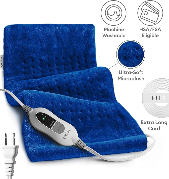 GENIANI Electric Heating Pad for Back Pain & Cramps Relief, Electric Throw - Image 5