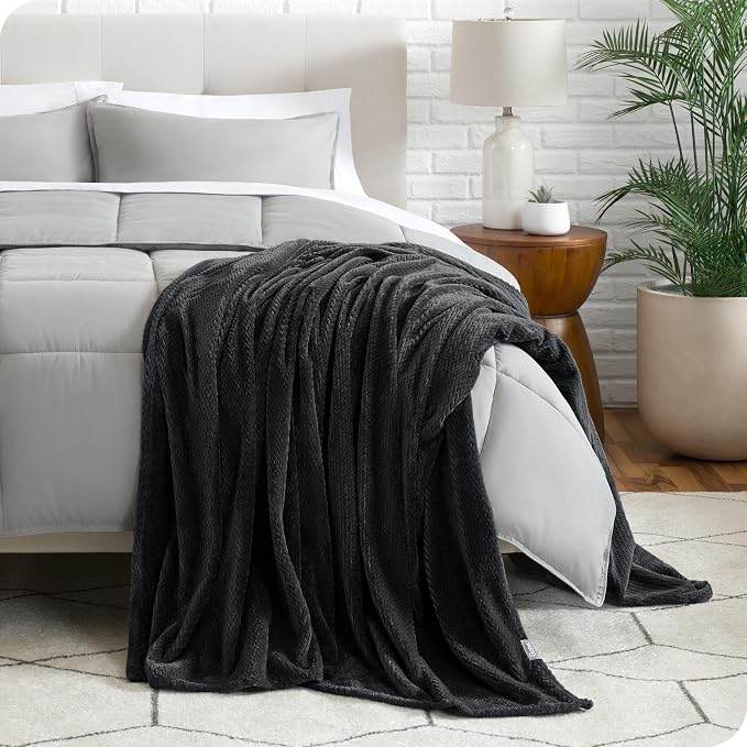 Bare Home Textured Fleece Blanket - Image 4