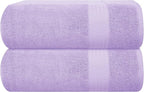 GLAMBURG Premium Cotton Oversized 2 Pack Bath Sheet 35x70-100% Pure Cotton by GLAMBURG