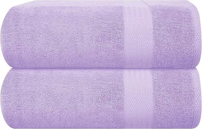 GLAMBURG Premium Cotton Oversized 2 Pack Bath Sheet 35x70-100% Pure Cotton by GLAMBURG
