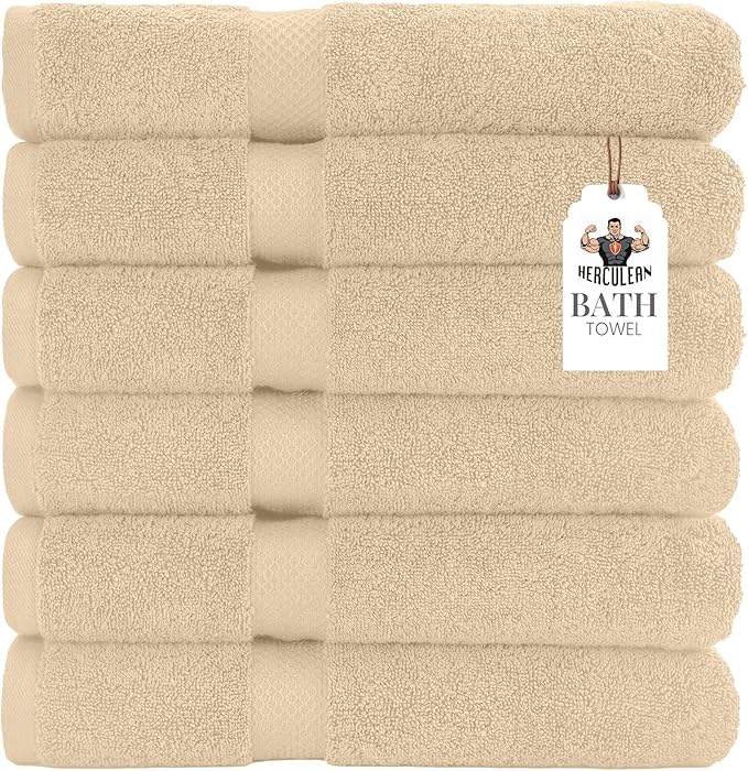 HERCULEAN Premium Bath Towels 24 x 48 Pack of 6 | Quick Dry and Highly by Unknown