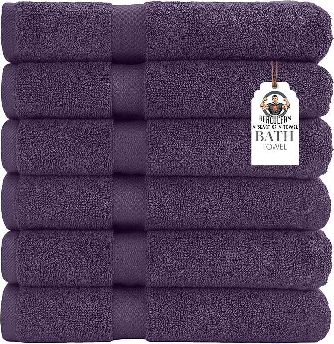 HERCULEAN Premium Bath Towels 24 x 48 Pack of 6 | Quick Dry and Highly by Unknown