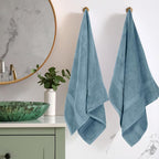 Superior Solid Egyptian Cotton Bath Towel Set, Denim Blue - Image 2