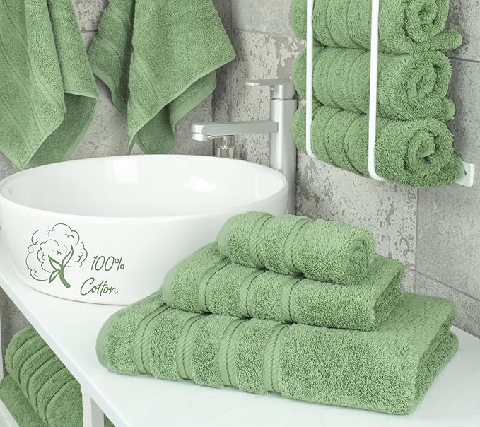 American Soft Linen Premium 3 Piece Towel Set, 1 Bath Towel 1 Hand Towel 1 - Image 2