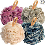 Fishent Loofah Bath Sponge Shower Loofahs, 4 Pack 50g Soft Loofa Exfoliating by Fishent