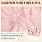 Reusable Shower Cap for Women, Large Waterproof Shower Bonnet - Image 6