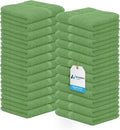 Avalon Towels Cotton Washcloths 24-Pack – 12 x 12 Inch Sage Green Super Soft & by AvalonTowels