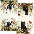 Accnicc 2 Pack Black Cat Bathroom Hand Towels Decorative Spring Floral Dish by Accnicc