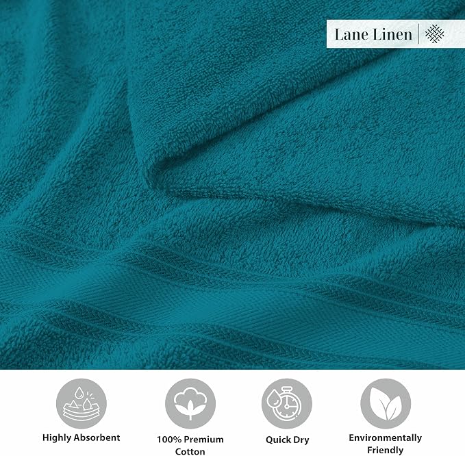 LANE LINEN 100% Cotton Oversized Bath Towels Set of 4 - Image 6