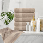 White Classic Luxury Taupe Hand Towels - Image 6