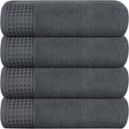 GLAMBURG Ultra Soft 4 Pack Oversized Bath Towel Set 27x54 inches, 100% Cotton by GLAMBURG