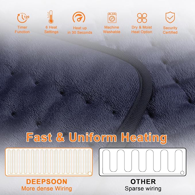 Deepsoon Heating Pad, Electric Heating Pads - Image 5