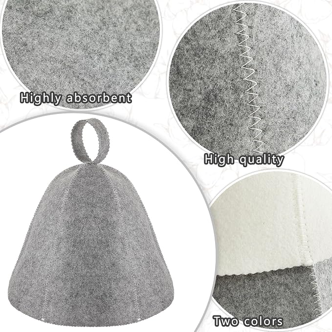JaGely Sauna Hat for Men Women Sauna Hat Vaporarium Cap Russian Banya Cap for - Image 3