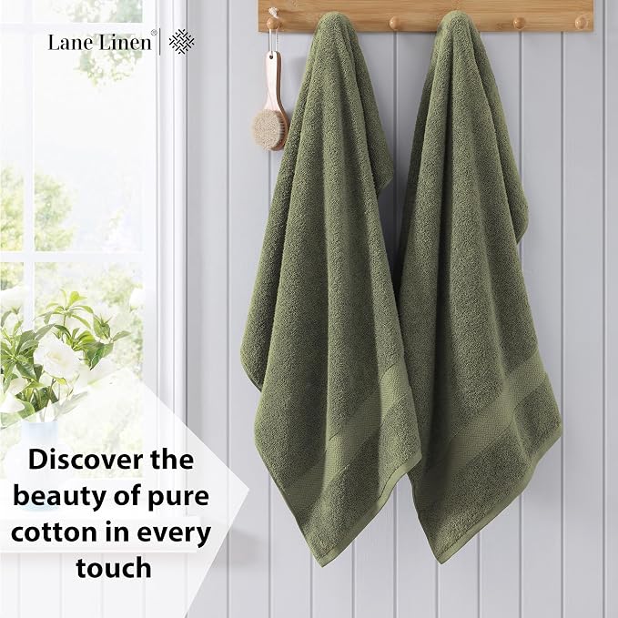 LANE LINEN 100% Mercerized Cotton Bath Sheet Set of 4 - Image 3