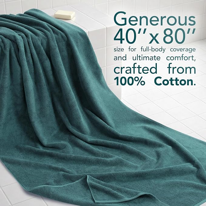 American Soft Linen 100% Cotton 600 GSM Turkish 40x80 Oversized Bath Towel Sheet - Image 2
