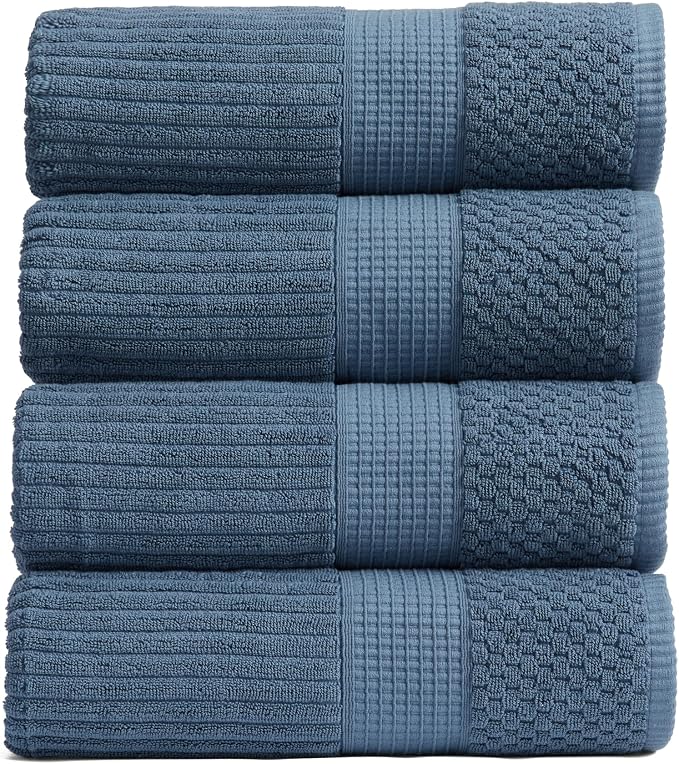 Springtree Home 100% Cotton Bath Towel Set of 4 | Super Soft & Absorbent by SpringtreeHome