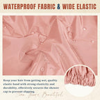 Reusable Shower Cap for Women, Large Waterproof Shower Bonnet - Image 6