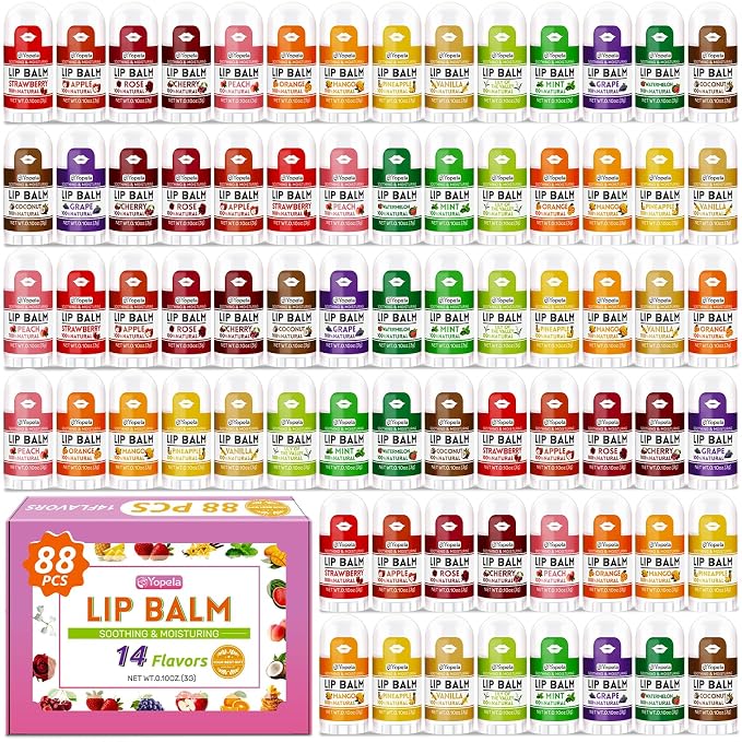 Yopela 88 Pack Mini Lip Balm Bulk, Natural Lip Balms by yopela