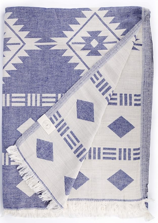 Bersuse 100% Cotton Belize XL Throw Blanket Turkish Towel Beach Blanket by Bersuse