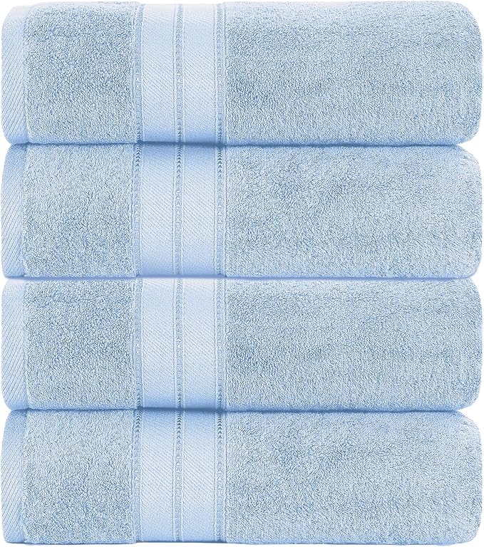 Modern Threads 4-Pack SpunLoft Bath Sheet Blue 35x66 - Image 2