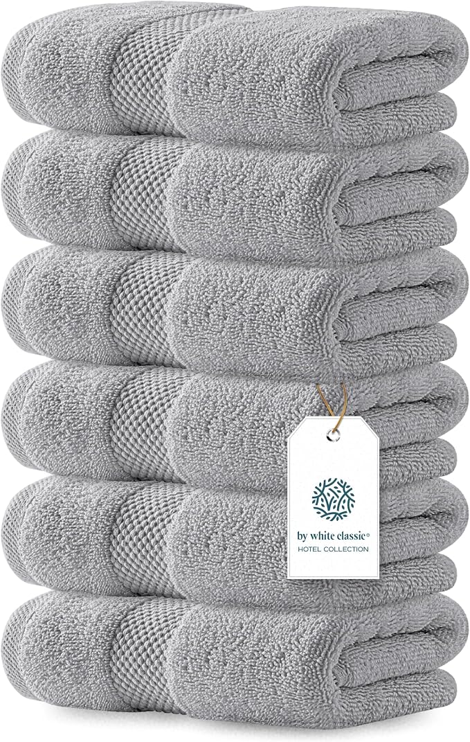 White Classic Luxury Dolphin Gray Hand Towels by WhiteClassic