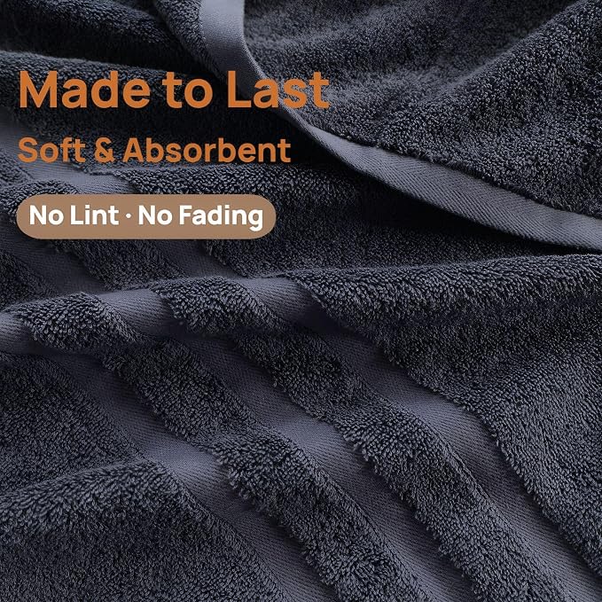 Bath Towels 4 Pack, 30 x 60 Inches, Large 100% Cotton Towels, Comfortable - Image 4