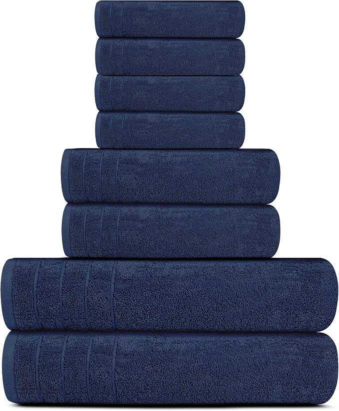 Tens Towels Pack of 8 Towels Set, 2 Extra Large Bath, 2 Hand, 4 Washcloths - Image 5